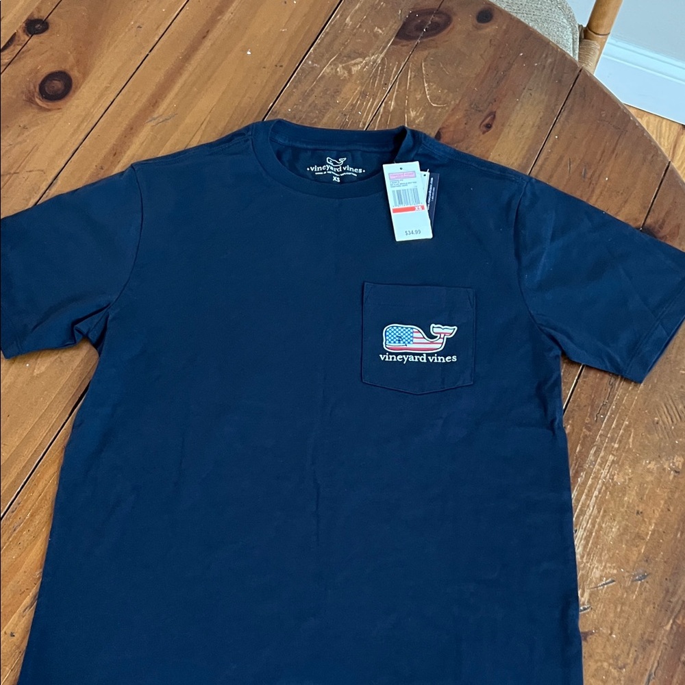 Vineyard Vines Men's Dark Blue Pocket Tee
